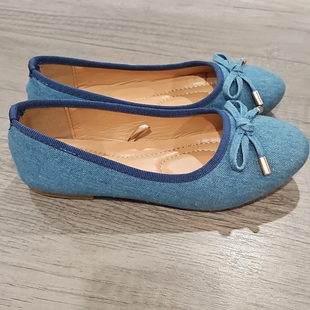 Mossimo Blue Jean Bow Flats Girl's size 1